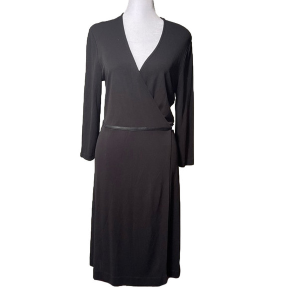 Jones New York Wrap Dress with Leather Trim Waist - Picture 1 of 12